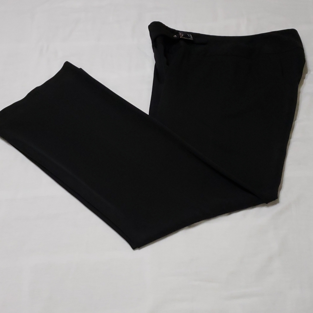 Oscar by Oscar de la Renta Black Tailored Trouser Slacks w/Silver Buckle Detail